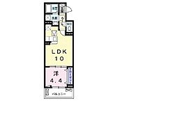 ヴェルジェ 1LDKの間取図画像