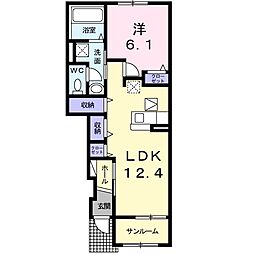 ｓｕｒｆ　ｓｉｄｅ　このはな 1階1LDKの間取り