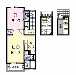 モジョ・コパン 1LDKの間取図画像