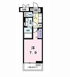 フェリーチェ五井 1Kの間取図画像