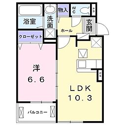 サクラーレB 1LDKの間取図画像