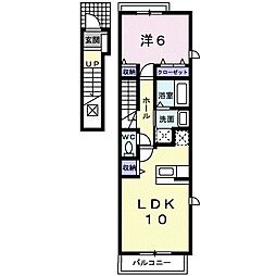 グレイス・コート 1LDKの間取図画像