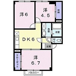 メゾン・アンソレイエ1A 3DKの間取図画像
