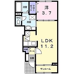 米島一番館 1階1LDKの間取り