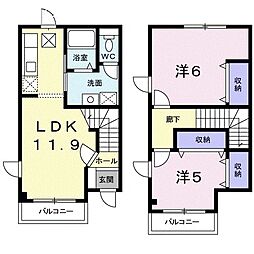 シャルマンコート 2LDKの間取図画像