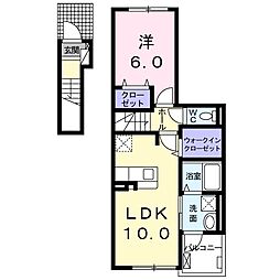 ガーデンハル 1LDKの間取図画像