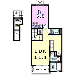 グランコートKM 1LDKの間取図画像