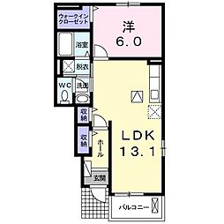 エクセレントヒルズ3 1LDKの間取図画像