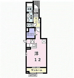 シエル・クレール ワンルームの間取図画像