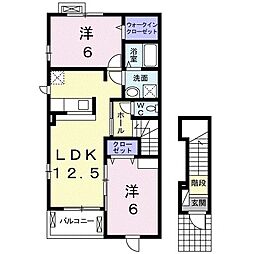 ポンテ・カリーノ 2LDKの間取図画像