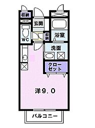 エイト・ワンB ワンルームの間取図画像