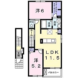 ルイエテルノ 2LDKの間取図画像