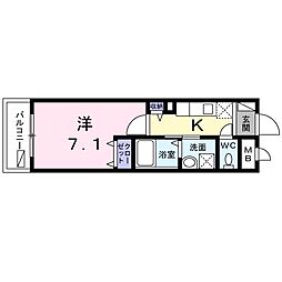 ブライトアイリス 1Kの間取図画像