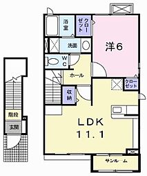 グランデフォルトゥーナ 1LDKの間取図画像