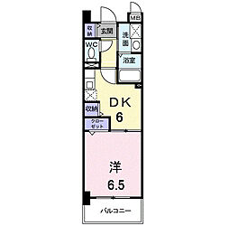 フレアルーチェ 1DKの間取図画像