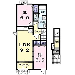 パーチェ 2LDKの間取図画像