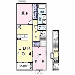 ウィスティリア2 2LDKの間取図画像