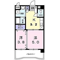 フリーアメニティAOYAMA 2Kの間取図画像