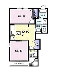 セレーノ・コート 2DKの間取図画像