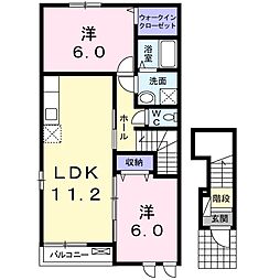 グレイス・ガーデン1 2LDKの間取図画像