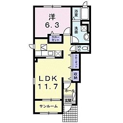 シャトー・ロワール1 1LDKの間取図画像