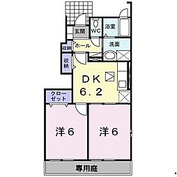 ブライト・ステージ1 2DKの間取図画像