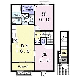 カーサグランデ3 2LDKの間取図画像