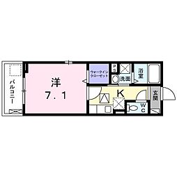 ウォーターリリー 1Kの間取図画像