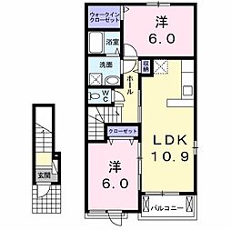 サニーコート二番館 2LDKの間取図画像