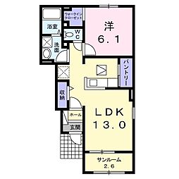 アストレアA 1LDKの間取図画像