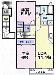 ビッグシャトーE 2LDKの間取図画像