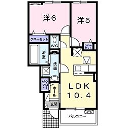モンブラン2 2LDKの間取図画像