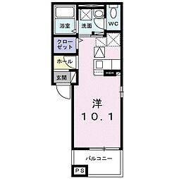 ｃａｓａ　ａｖｅｎｉｄａ 1階ワンルームの間取り