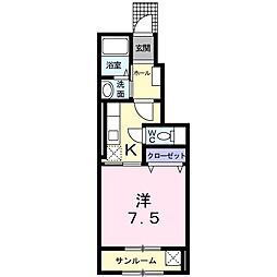 グランジュール 1Kの間取図画像