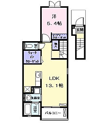 エターナル　II 2階1LDKの間取り