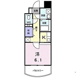 セレーノ・コンフォート大手門 1Kの間取図画像