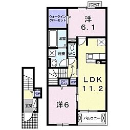 グランシャリオ1 2LDKの間取図画像