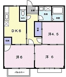 エリール岡本11号棟 3DKの間取図画像
