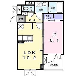 ダードン 1LDKの間取図画像