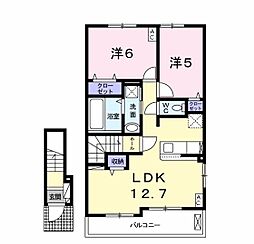 サンライズ3 2LDKの間取図画像