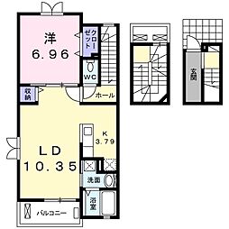リヴェール　II 3階1LDKの間取り