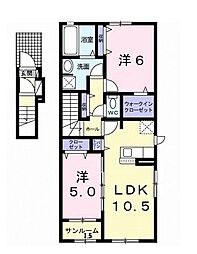 モンピエール4 2LDKの間取図画像