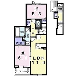 グラシアネオ 2LDKの間取図画像