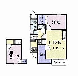 アヴニールIII 2階2LDKの間取り