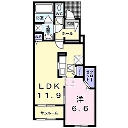 エミネンスA 1LDKの間取図画像