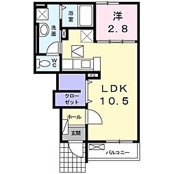 シャンデフレーズ 1LDKの間取図画像