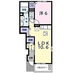 アカシア 1階1LDKの間取り
