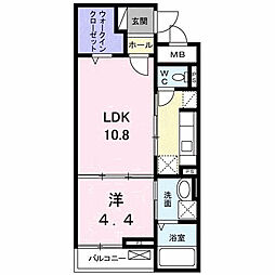 フォンターナ2 1LDKの間取図画像