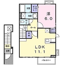 サクラストリート3 1LDKの間取図画像