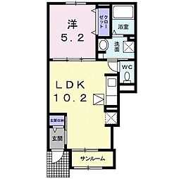 シュティル　シエーネ　Ａ 1階1LDKの間取り